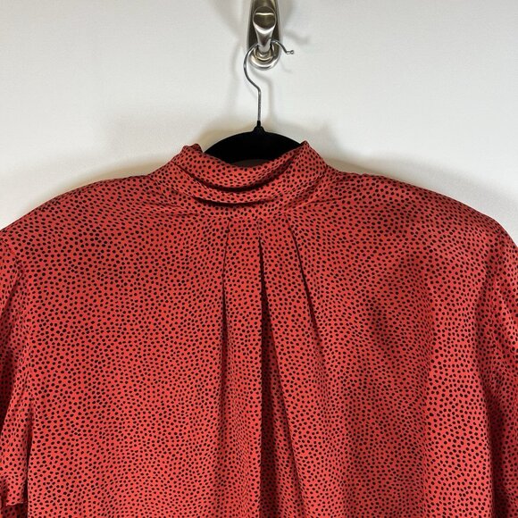 Vintage‎ Christian Dior Seperates Womens Red Polka Dot Silk Top Size 14 Designer - Picture 2 of 9